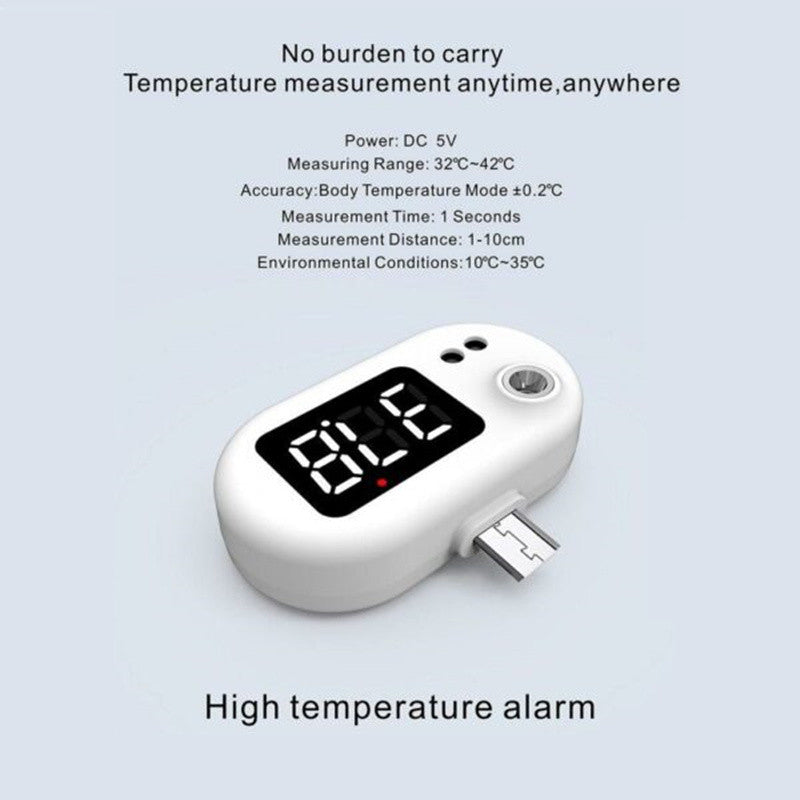 Micro USB Infrared LCD Display Mobile Phone Thermometer