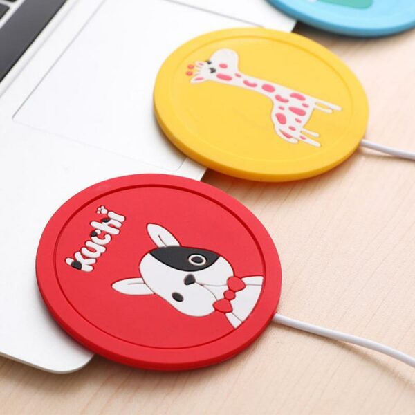 SE-111 Cute Cartoon USB Heating/Warmer Silicone Coaster