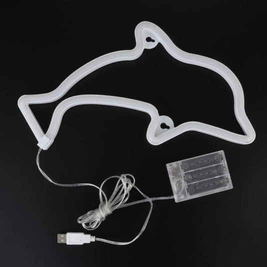 FA-A34 Cute Dolphin Neon Sign Lamp USB And Battery Operated