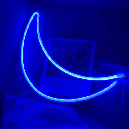 FA-A10 Crescent Moon Neon Sign Lamp USB And Battery Operated