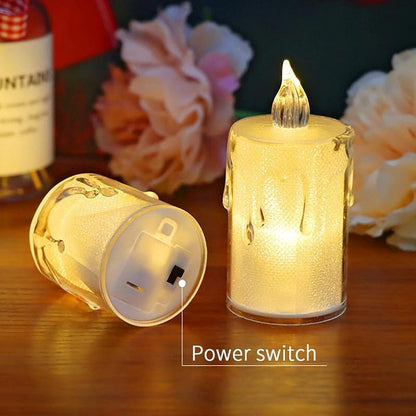 Battery Operated LED Plastic Candle Pack Of 12