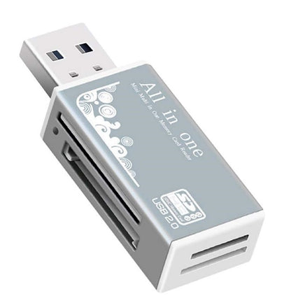 4 in 1 USB Card Reader. Reads SD, Micro SD, Pro Duo & M2 Memory Cards