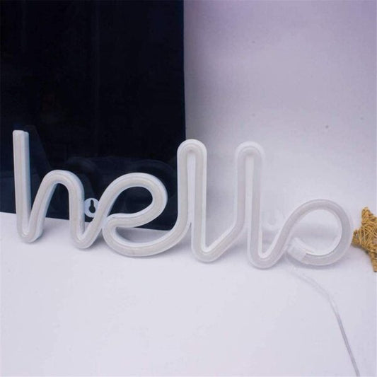 FA-A37 Hello Neon Word Sign Lamp USB And Battery Operated