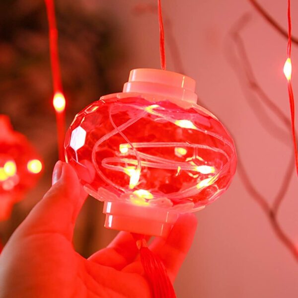 ZYF-122 Red Lantern Curtain Light 3.5M Plug-In