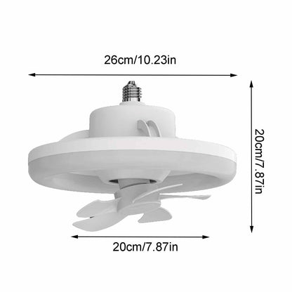 360° Rotating LED Ceiling Fan With  Remote Control E27 Base 30W