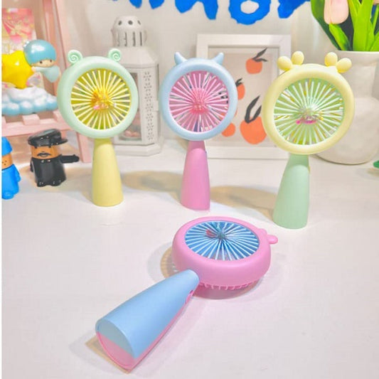 Rechargeable Portable Cartoon Mini  Fan With LED Light