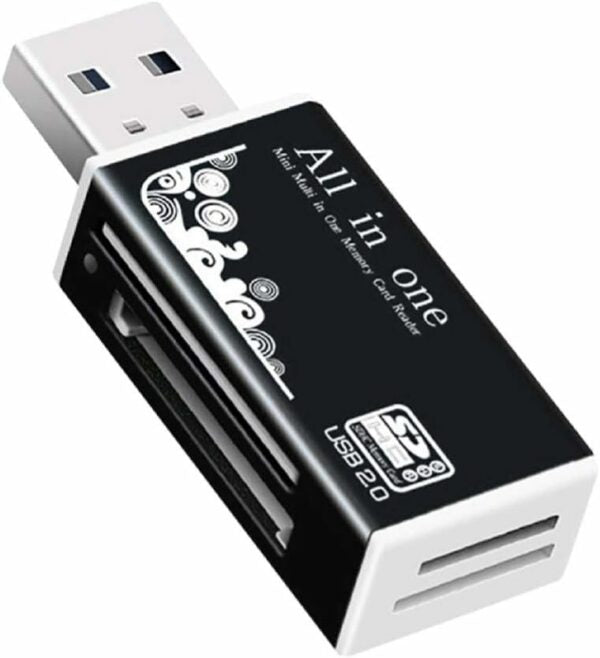 4 in 1 USB Card Reader. Reads SD, Micro SD, Pro Duo & M2 Memory Cards