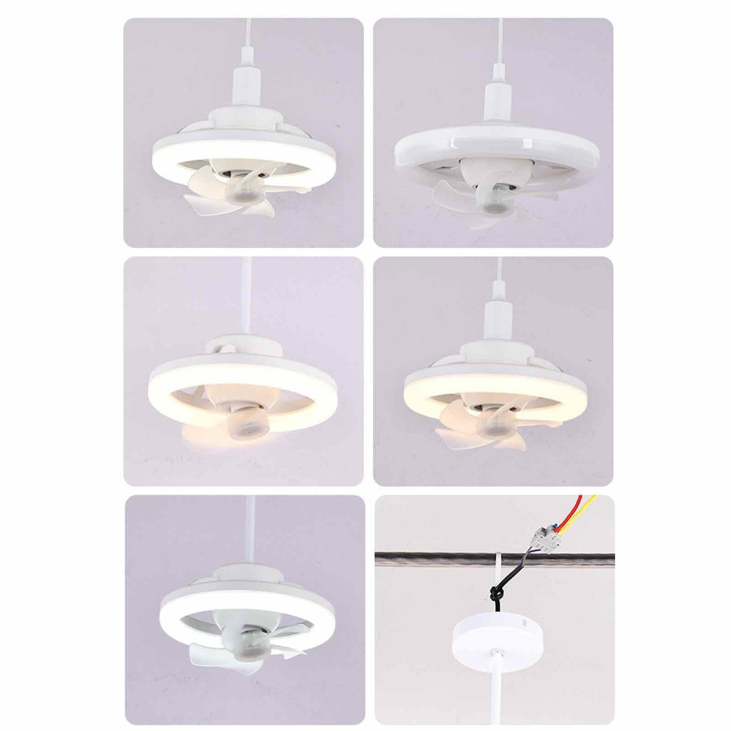 360° Rotating LED Ceiling Fan With  Remote Control E27 Base 30W