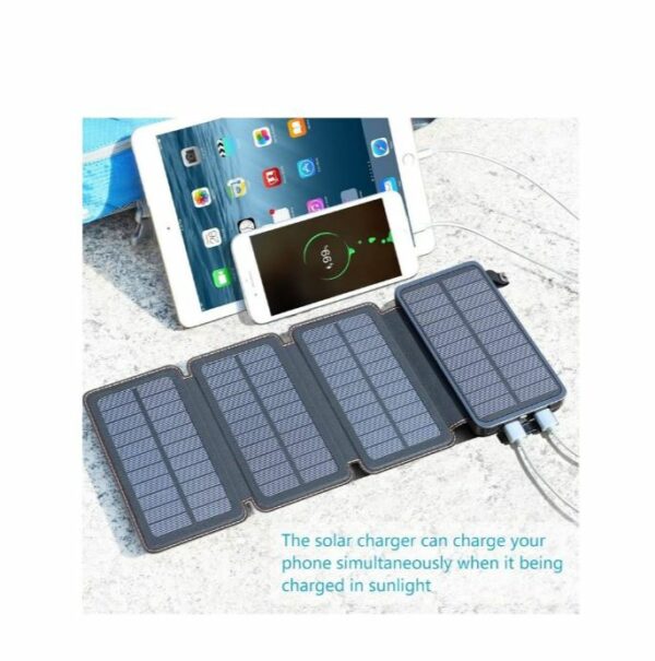 Solar Power Bank with Folding  Panels & LED Light 16800mah