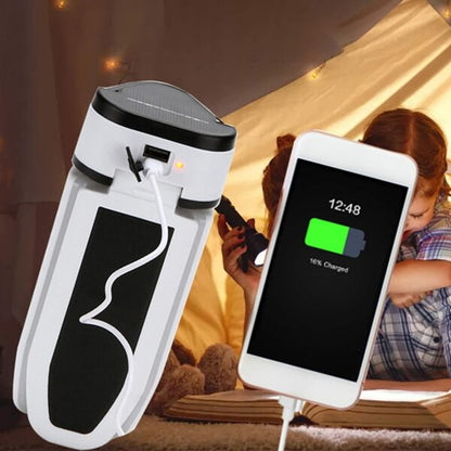 LED Solar Powered Folding Lamp with  USB Port To Charge Phones