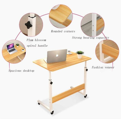 Adjustable 55cm-66cm  Laptop Bedside Table Trolley  Table Top 59cm x 39cm