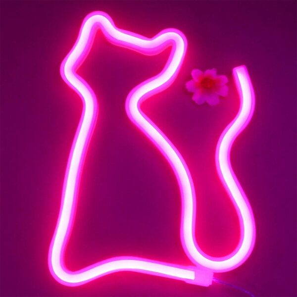 FA-A18 Cat Shaped LED Neon Sign Wall Hanging Lamp USB And Battery Operated