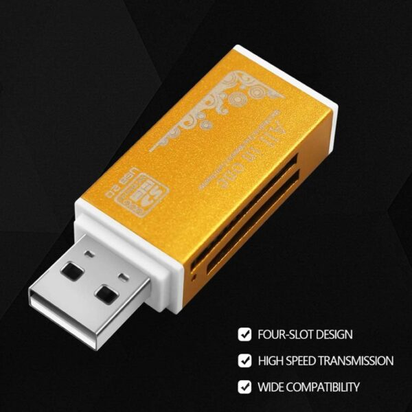 4 in 1 USB Card Reader. Reads SD, Micro SD, Pro Duo & M2 Memory Cards