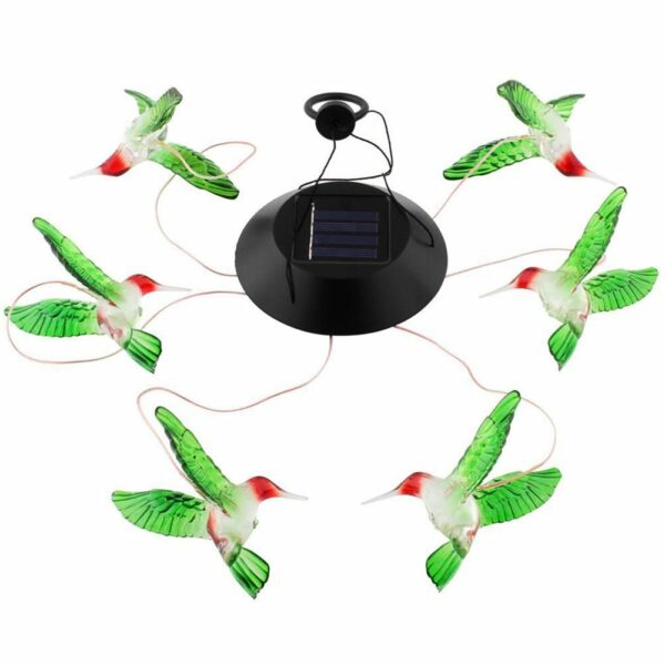 FA-067 Solar Powered Humming Bird Wind Chime Garden Light Multicoulor