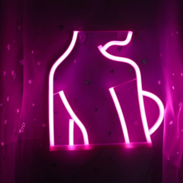 FA-A60 Lady’s Back Silhouette Neon Sign Lamp USB And Battery Operated