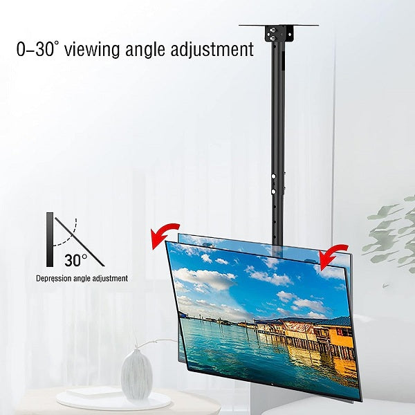 Height & Angle Adjustable Ceiling TV Mount Bracket for 26″ to 60″ TV Rack