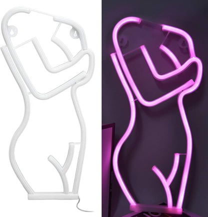 FA-A62 Lady’s Front Silhouette Neon Sign Lamp USB And Battery Operated