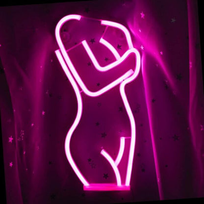 FA-A62 Lady’s Front Silhouette Neon Sign Lamp USB And Battery Operated