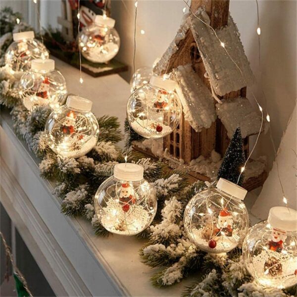 ZYF-16 Ball Shaped Santa LED Fairy Curtain Light Warm White