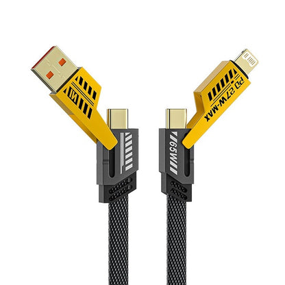 Treqa CA-888 1.2M 65W Type C To 27W Lightning 4 In 1 USB Cable