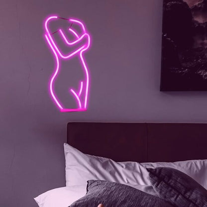 FA-A62 Lady’s Front Silhouette Neon Sign Lamp USB And Battery Operated