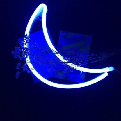 FA-A10 Crescent Moon Neon Sign Lamp USB And Battery Operated