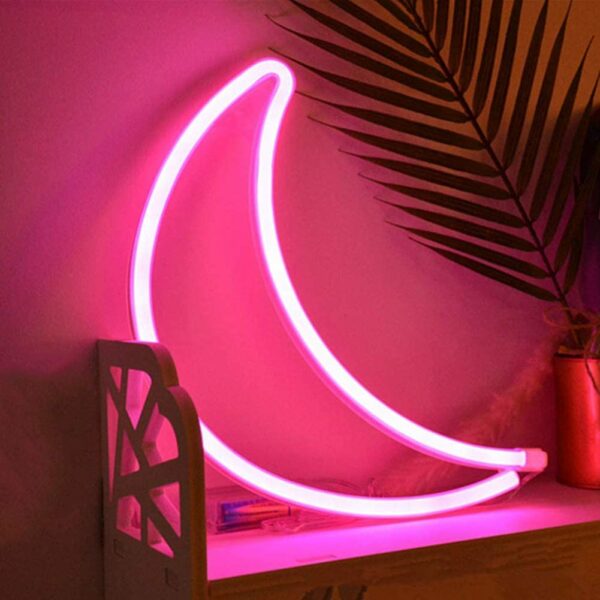 FA-A10 Crescent Moon Neon Sign Lamp USB And Battery Operated