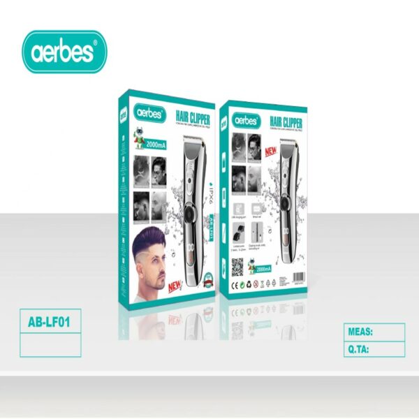 Aerbes Electric Rechargeable  Barber Clippers 2000mah Battery