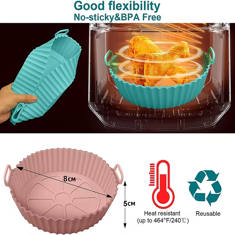 Silicone Air Fryer Mat Reusable Fryer Basket For Kitchen Oven Cooker