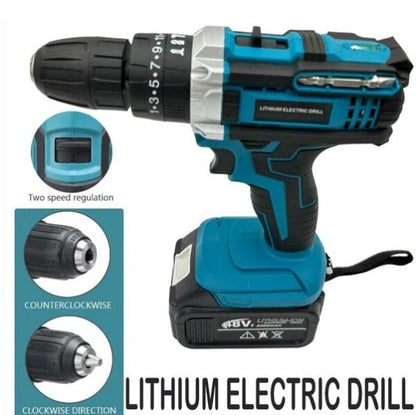 4 Electric Tool Set with 2 x 48V  15000mah Litium Battery. 1 x Impact  Wrench, 1 x Angle Grinder, 1 x Hammer  Drill, 1 x Electric Drill