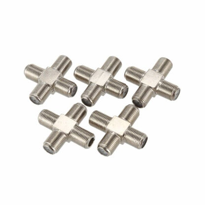 4-Way X-Type Ftype Coaxial  Splitter for RG59 / RG6U Cable /  Xtraview Heartbeat Signal  Combiner  100 Pieces