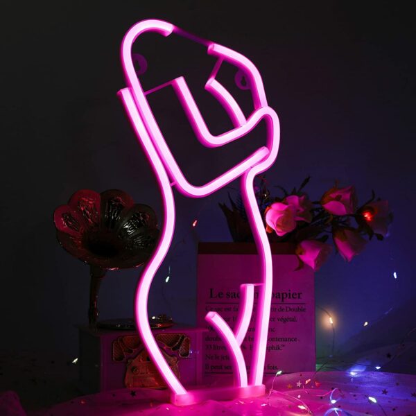 FA-A62 Lady’s Front Silhouette Neon Sign Lamp USB And Battery Operated