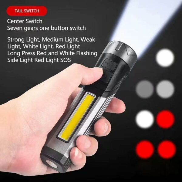 Aerbes AB-SD44 Rechargeable 90 Degree Angle LED + COB Flashlight