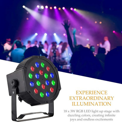 PM-001 Mini Flat Par DJ Stage Light 18 RGB LED