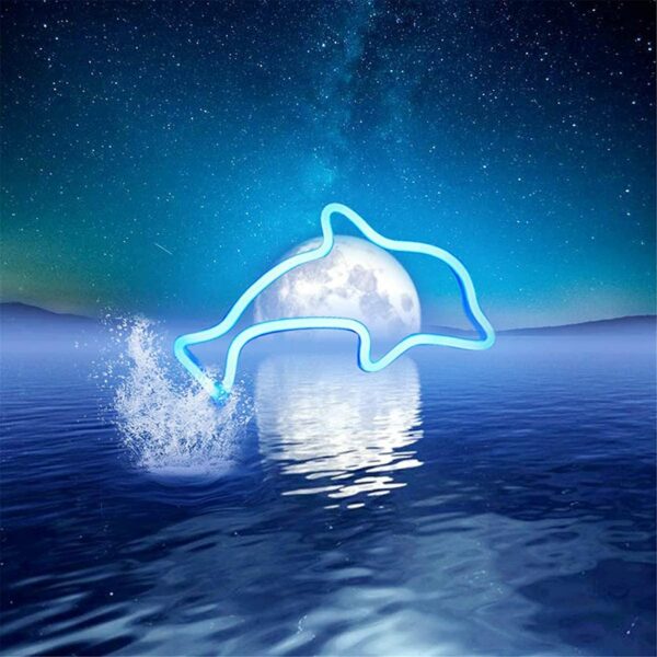 FA-A34 Cute Dolphin Neon Sign Lamp USB And Battery Operated