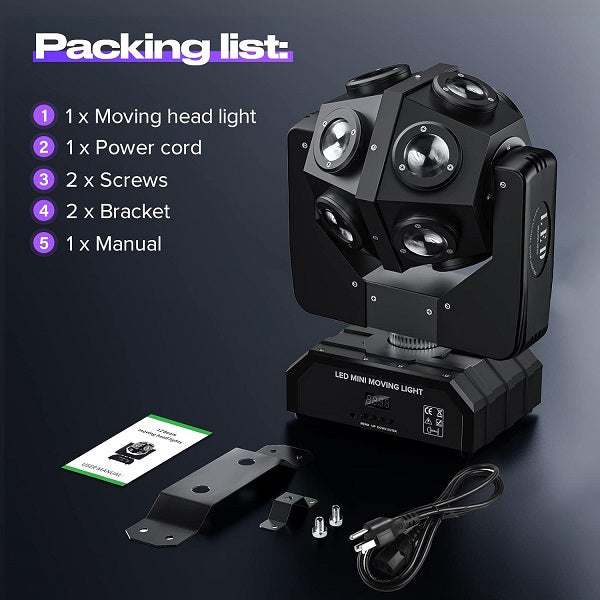 12 Moving LED Heads Laser Stage  Light