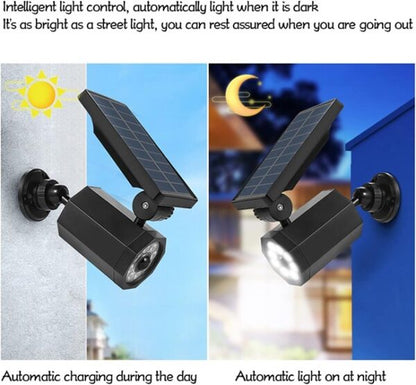 Aerbes LED Solar Powered Wall  Motion Sensor Light Dummy  Camera 20W