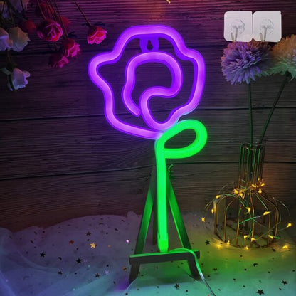 FA-A66 Rose Flower Neon Sign USB And Battery Operated