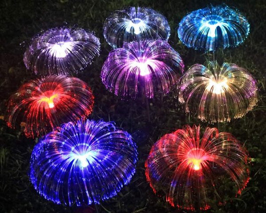 FA-LC30A Solar Powered Multicolor Jellyfish Fiber Starburst Light 2PC