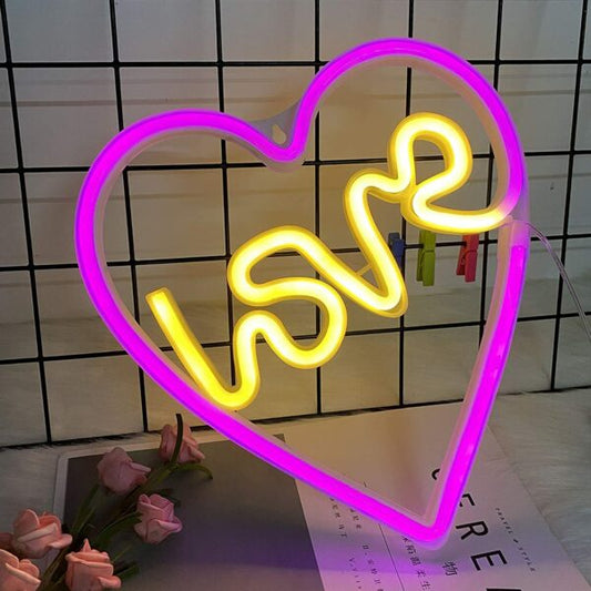 FA-A36 Love Heart Neon Sign Lamp USB And Battery Operated