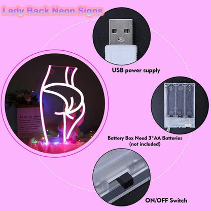 FA-A61 Lady’s Behind Silhouette Neon Sign USB And Battery Operated