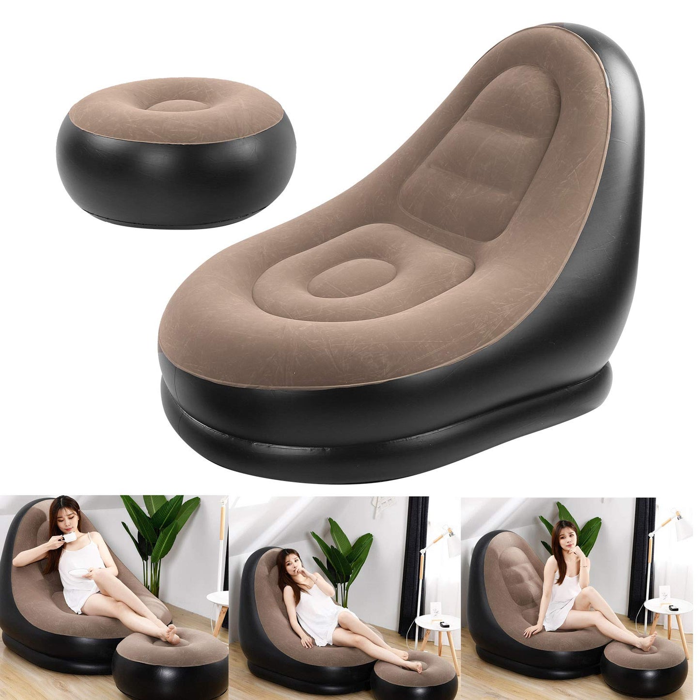 Inflatable Air Cushion Seat with  Leg Rest