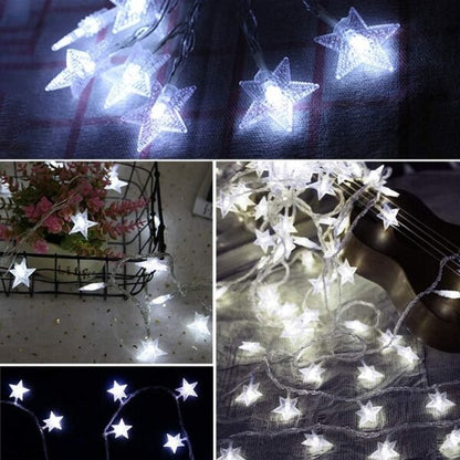 ZYF-48 Star LED Fairy String Light with Tail Plug Extension White 5M