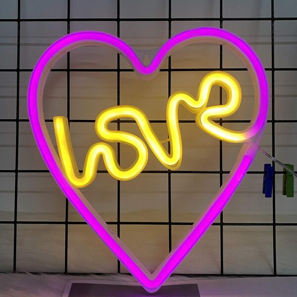 FA-A36 Love Heart Neon Sign Lamp USB And Battery Operated