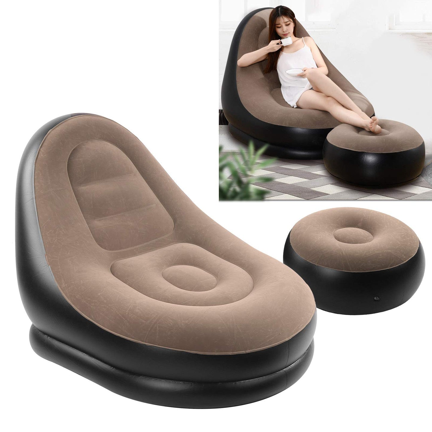 Inflatable Air Cushion Seat with  Leg Rest