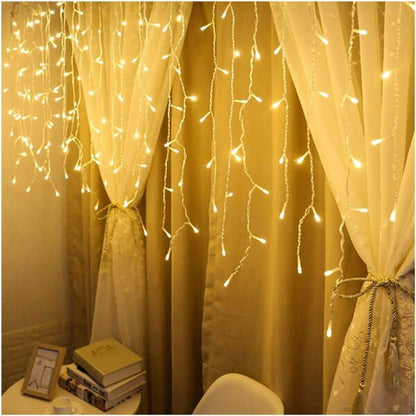 ZYF-97L LED Fairy Curtain Light with Tail Plug Extension Warm White 3×0.5m