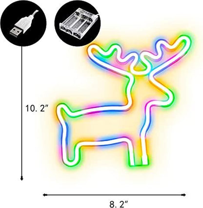 FA-A25 LED Reindeer Neon Sign Lamp USB And Battery Operated