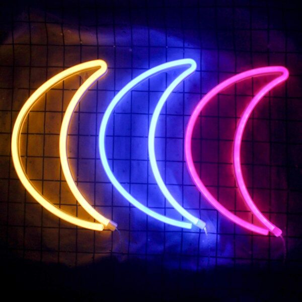 FA-A10 Crescent Moon Neon Sign Lamp USB And Battery Operated