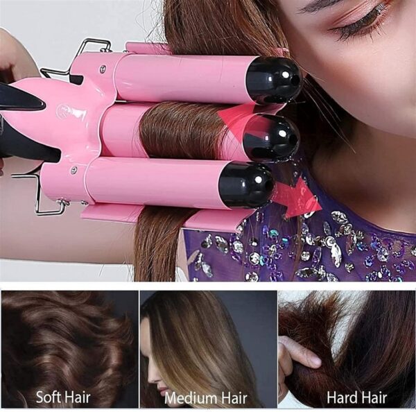 Aorlis 3 Barrels Professional Egg  Roll Curling Iron