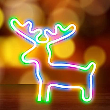 FA-A25 LED Reindeer Neon Sign Lamp USB And Battery Operated